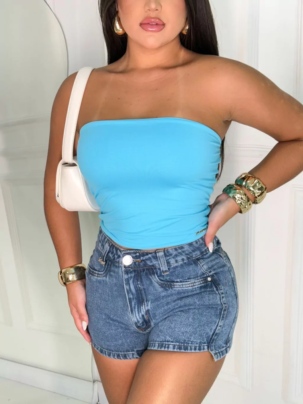 Top tube - AZUL BEBÊ