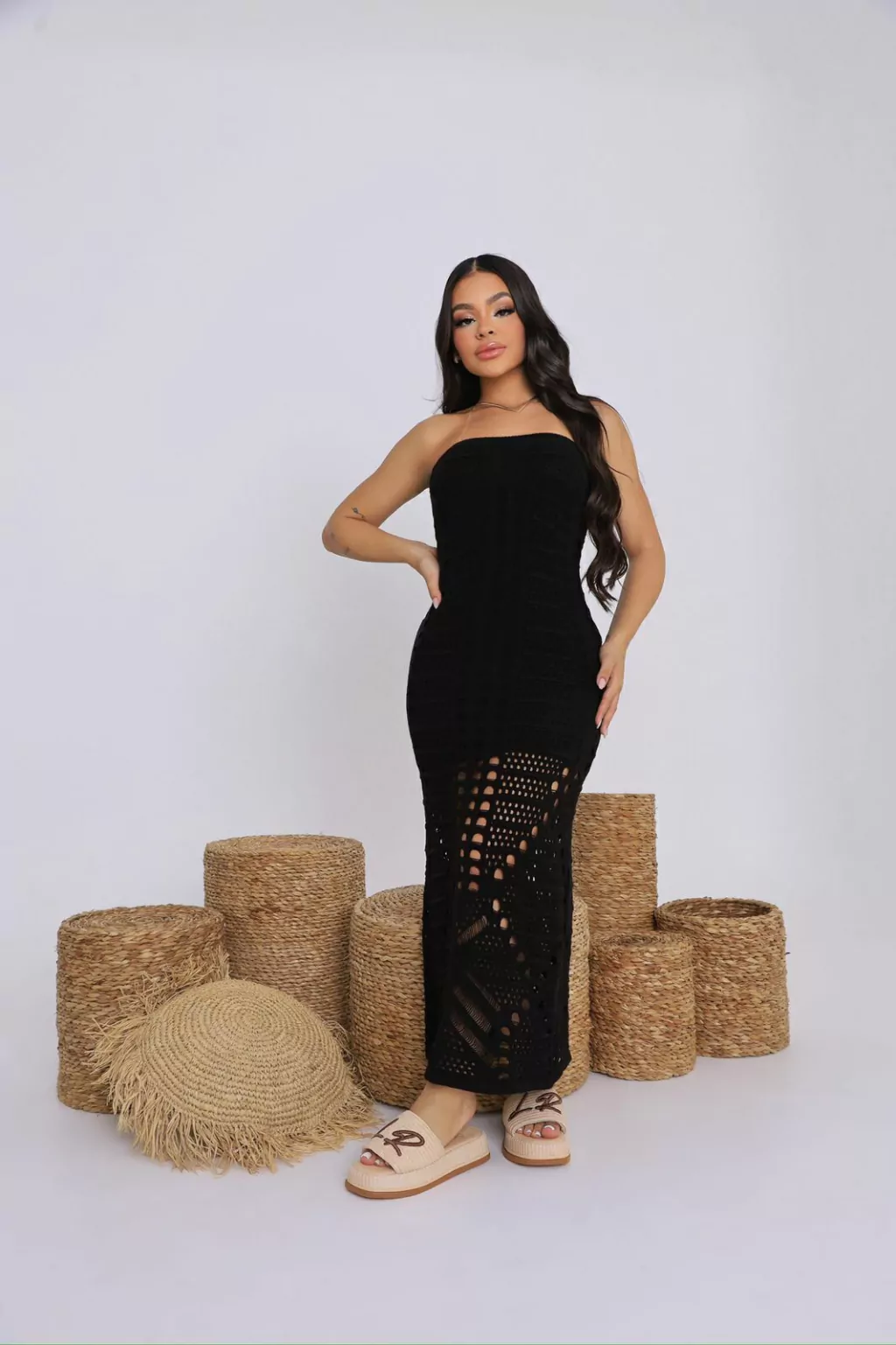 VESTIDO MID TRICOT - PRETO