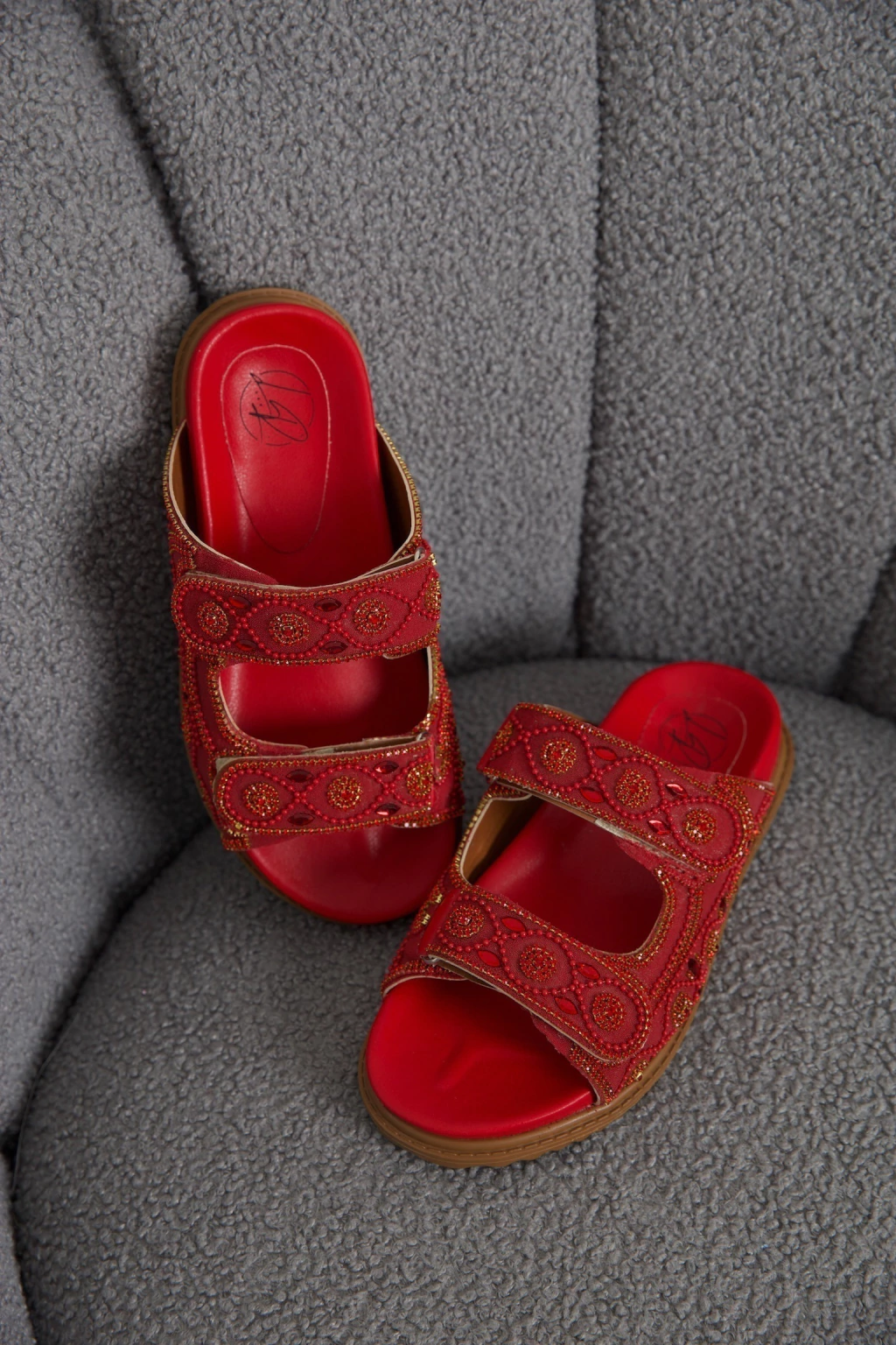 BIRKEN PEDRARIA VELCRO LR - VERMELHO