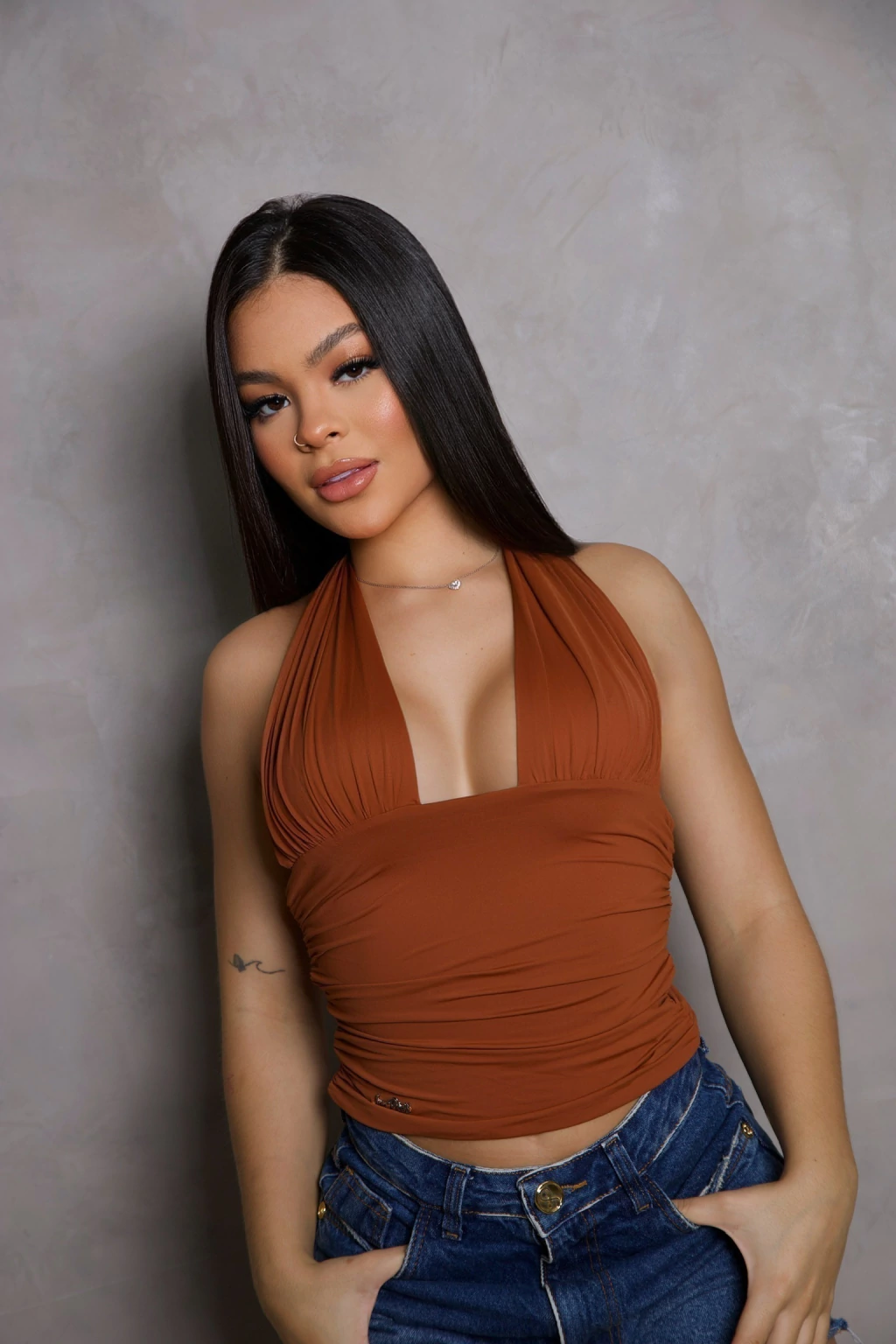 Blusa Amarração LR - CARAMELO