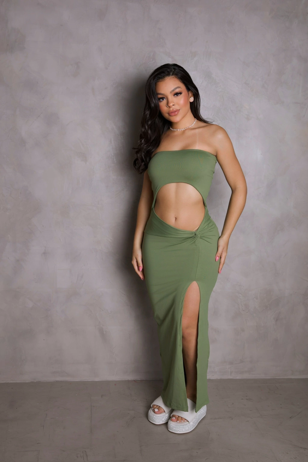 Vestido Mid Tomara que caia LR - VERDE