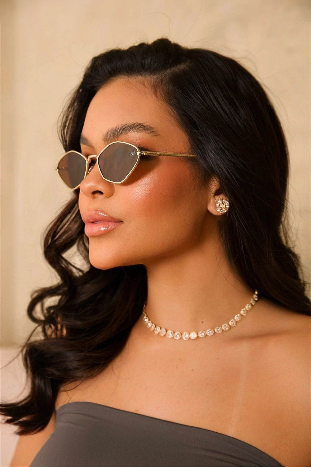 Óculos 099 LR - DOURADO COM MARROM